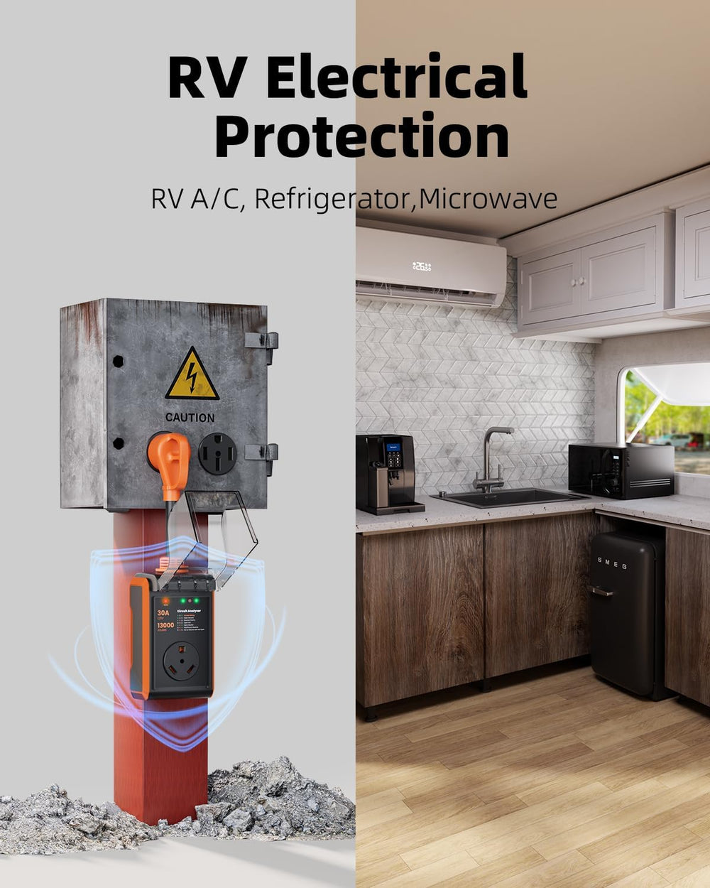 RV Surge Protector 30 amp, 13000J Surge Protection