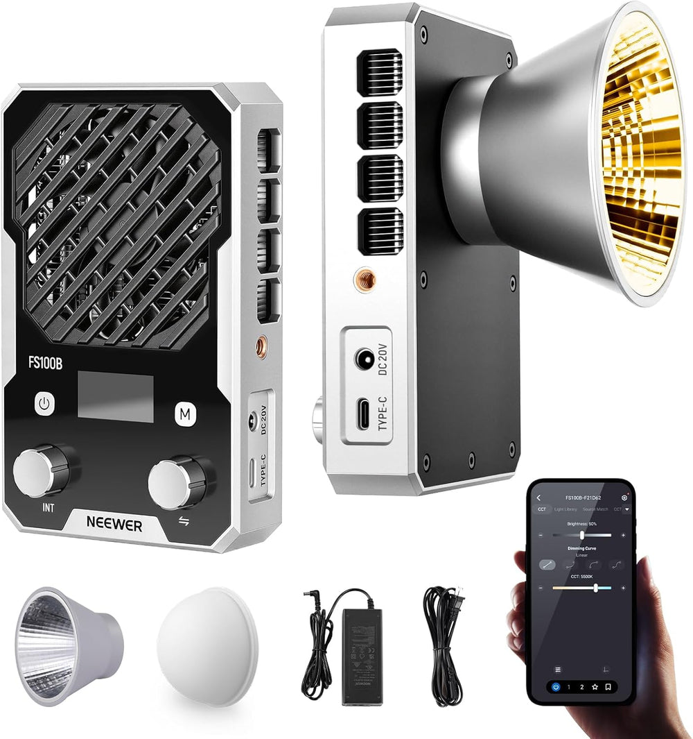 NEEWER 100W Ultra Compact LED Video Light with APP/Panel Control, FS100B