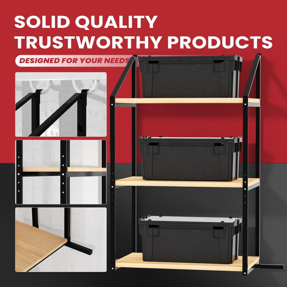 Shipping Container Shelf Brackets, 4 Pack of 3 Tier Shipping Container Shelvi...