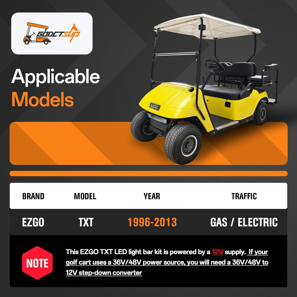 EZGO Light Bar Kit, Golf Cart LED Light Kit for EZGO TXT 1996-2013 Gas&El...