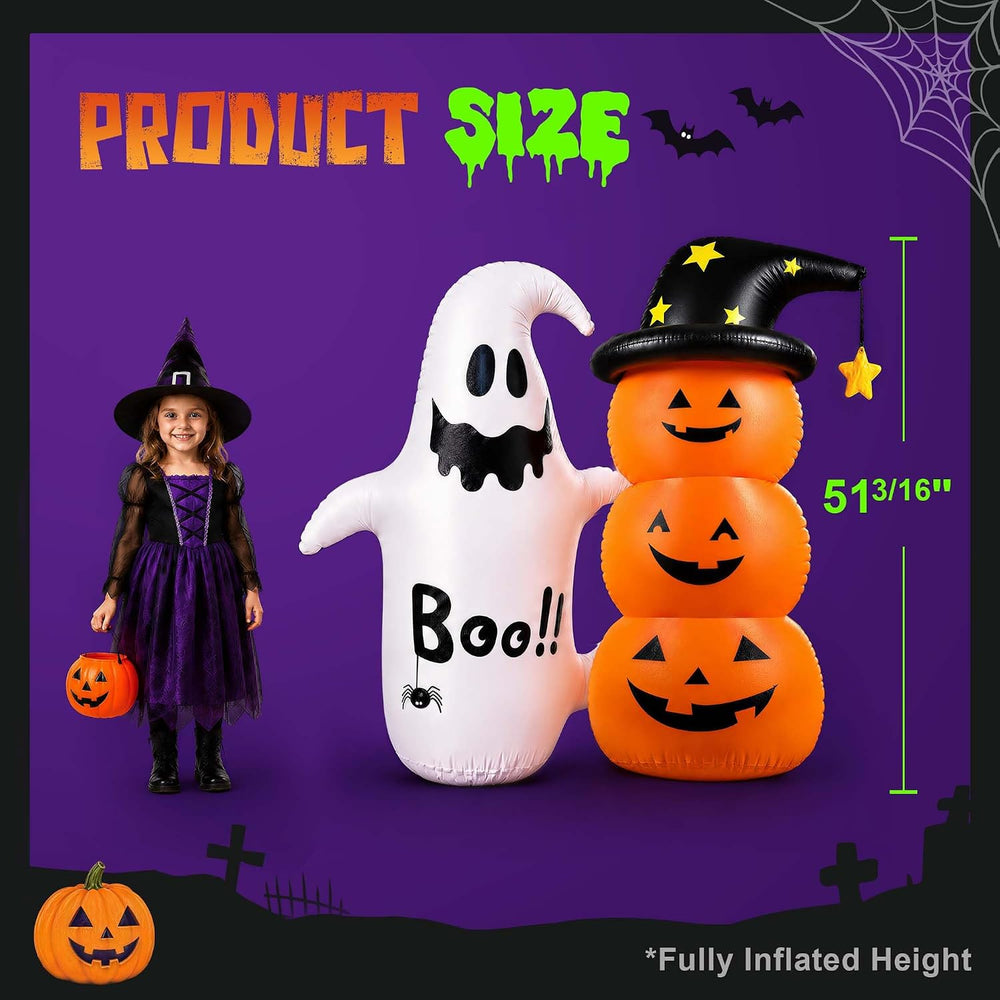 2PCS Inflatable Halloween Decorations Outdoor, 4FT Cute Blow Up Yard Decor