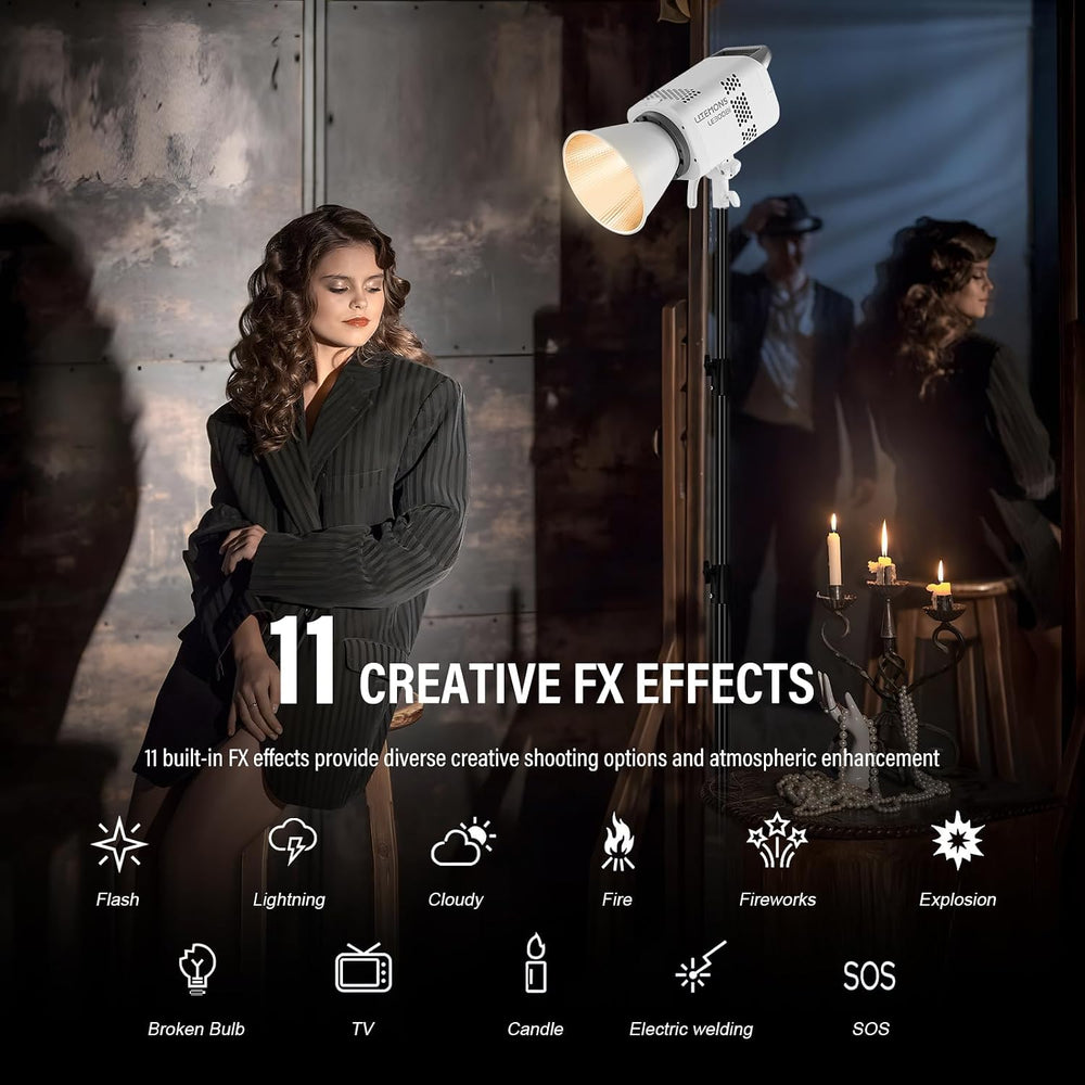 GODOX Litemons LE300Bi Kit, Godox Video Light Kit with Softbox Light Stand