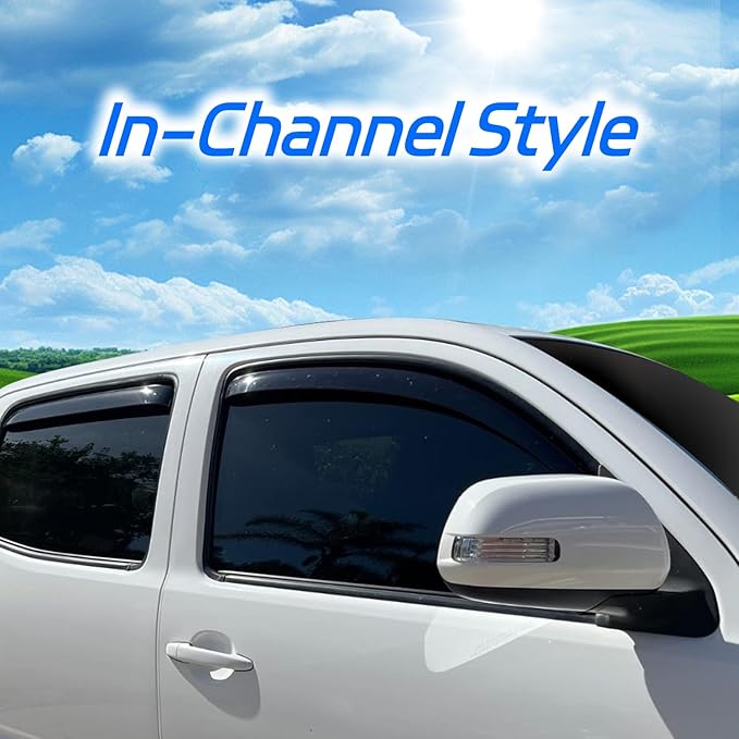 4 PCS in-Channel Window Rain Guards Fit