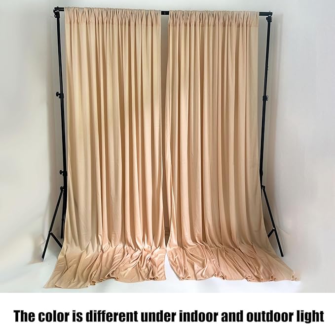 10 x 10 Feet Champagne Backdrop Curtain for Partie, Background Curtains for P...