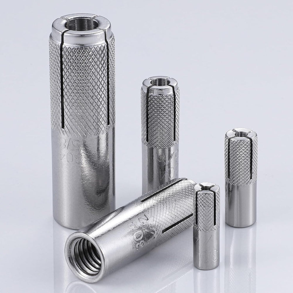 Wensilon(100 pcs) 1/4"-20 Premium Stainless Steel Drop in Anchors Assort...