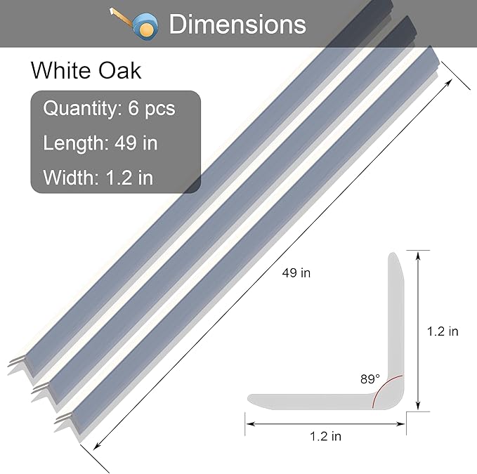 6 Pcs 49" Wall Corner Protector Trim