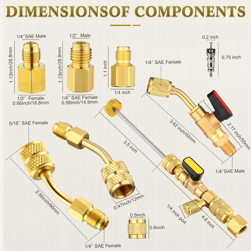 Tujoe 323 Pcs R410a Valve Core Remover Installer Tool Valve Core and Remover ...