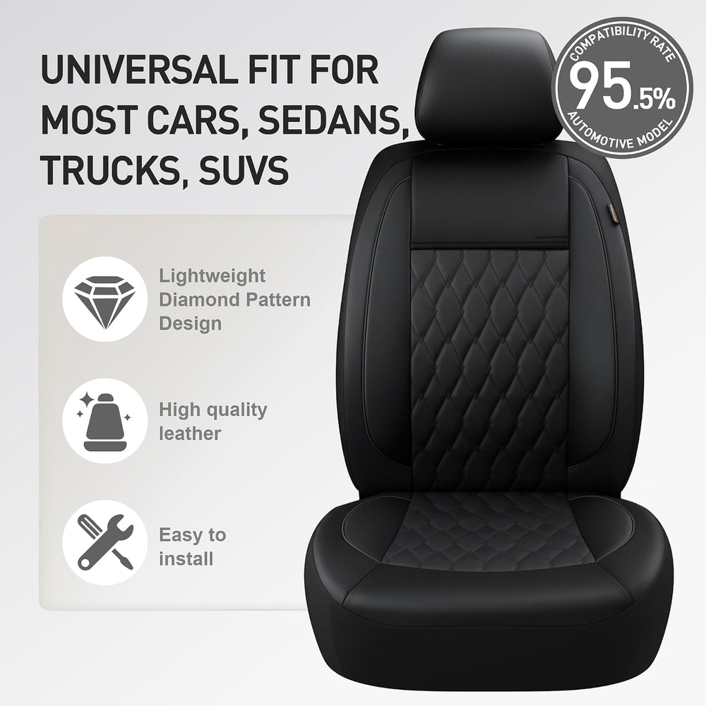 Faux Leather Car Seat Covers Full Set,Luxury and Comfortable Covers for Cars,...