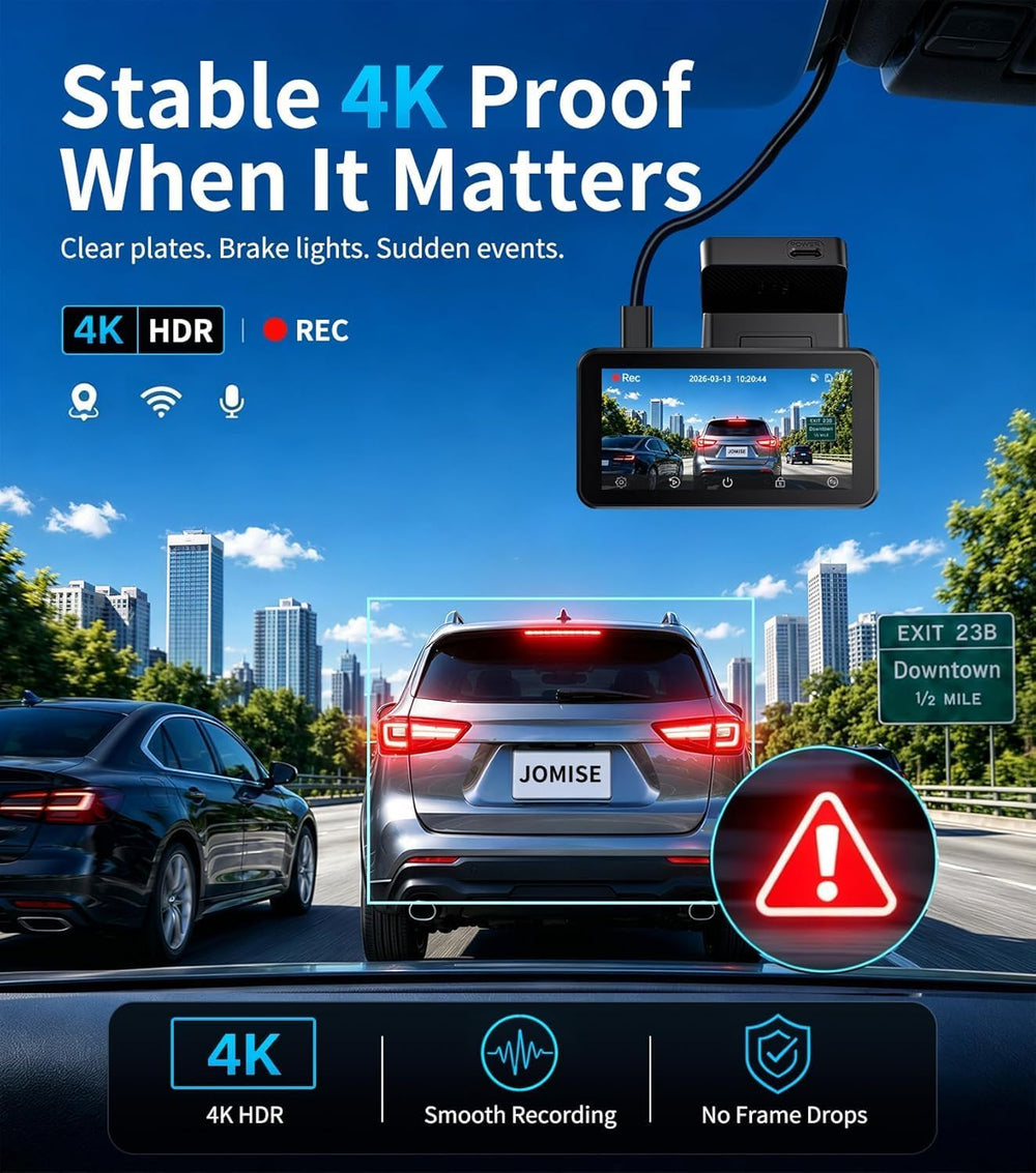 4K Dash Cam,5G WiFi Car Camera Built-in GPS,4K+1080P Dash Cam Front and Rear ...
