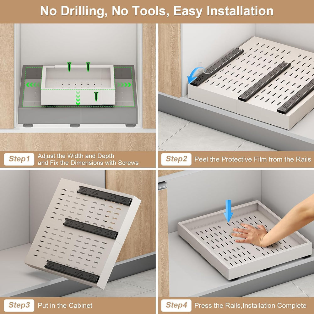 Fokyfok 2Pc Pull out Cabinet Organizer,11"-16"W,13"-17"D,...