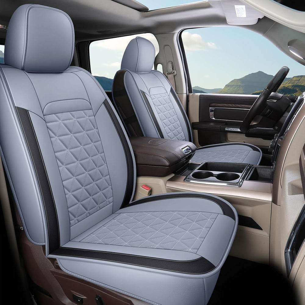 Coverado Gray Front Seat Covers for Dodge Ram, Waterproof Car Seat Covers for...