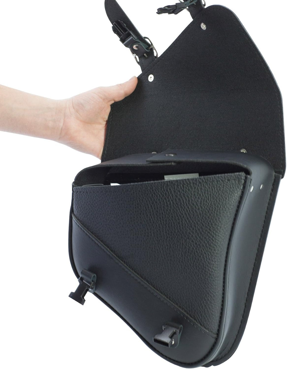 Willie & Max Black Synthetic Leather Small Motorcycle Swingarm Bag for So...