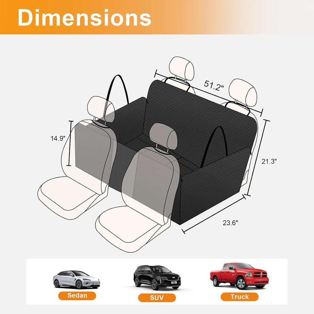 Honest Dog Car Seat Cover for Back Seat, Dog Car Seat Cover Hard Bottom 400lb...