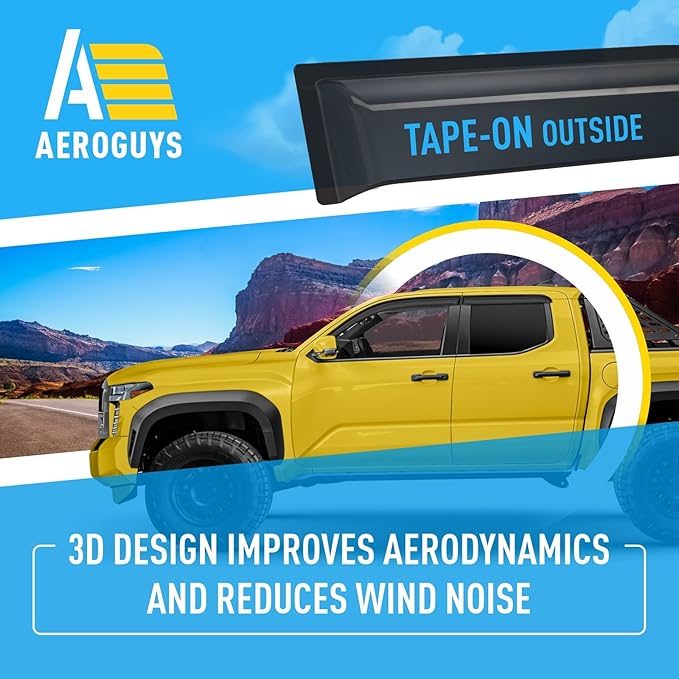 Extra Durable Window Deflectors Tape-On Window Visors Rain Guards Fit (2 pcs)