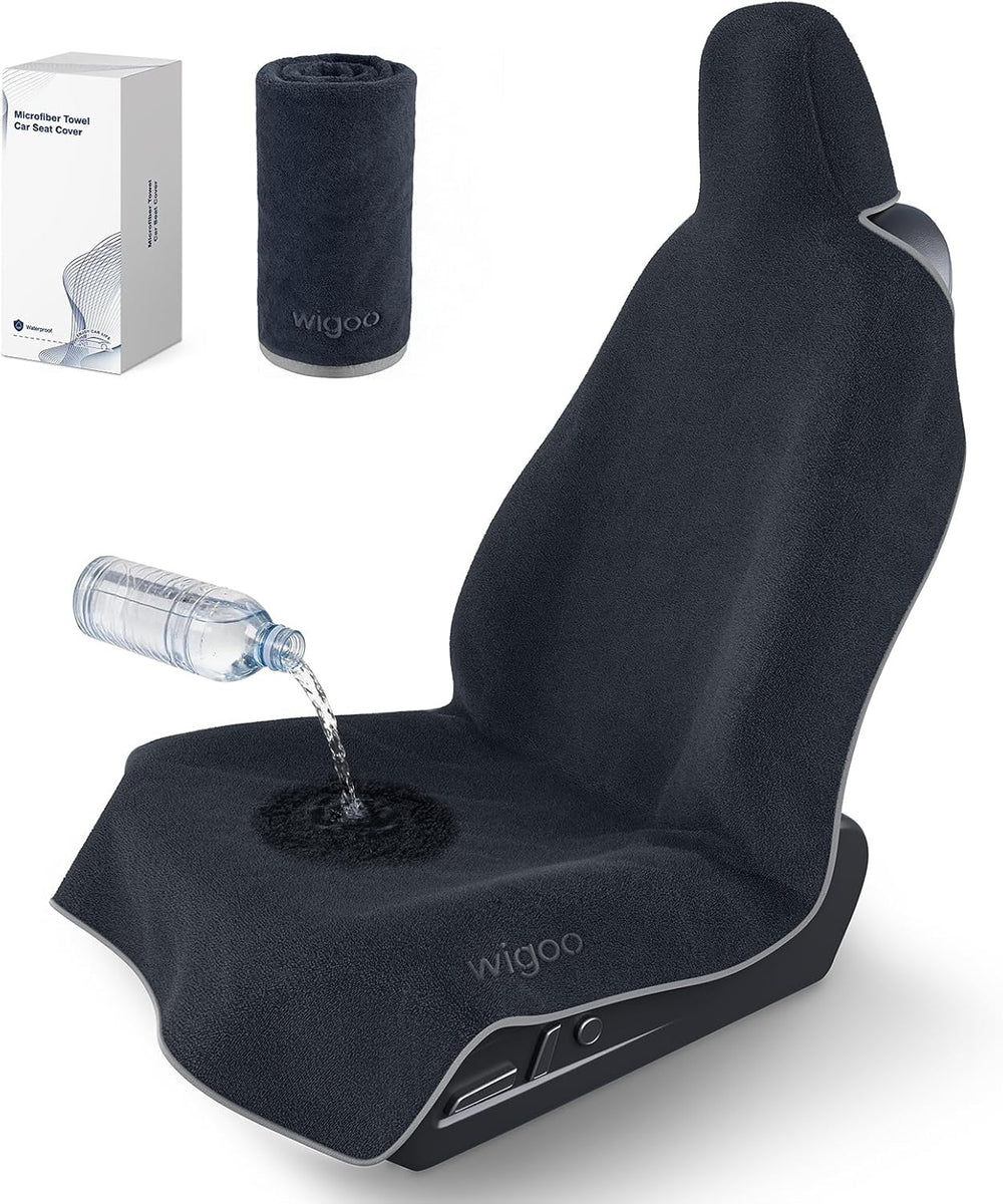Wigoo Car Seat Cover Towel, Waterproof, for Use After Gym, Black, 1 Pack