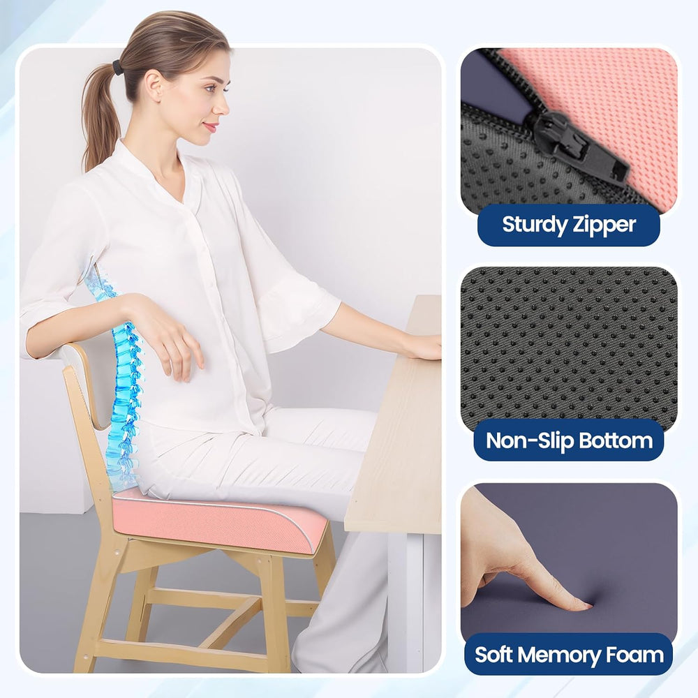 SweetSlubr Seat Cushion, Chair Pad, Memory Foam Tailbone Pain Relief