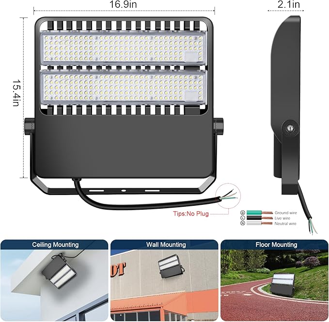 LED Stadium Lights, Extremely Bright 36000 Lumen Outdoor Stadium Flood Light