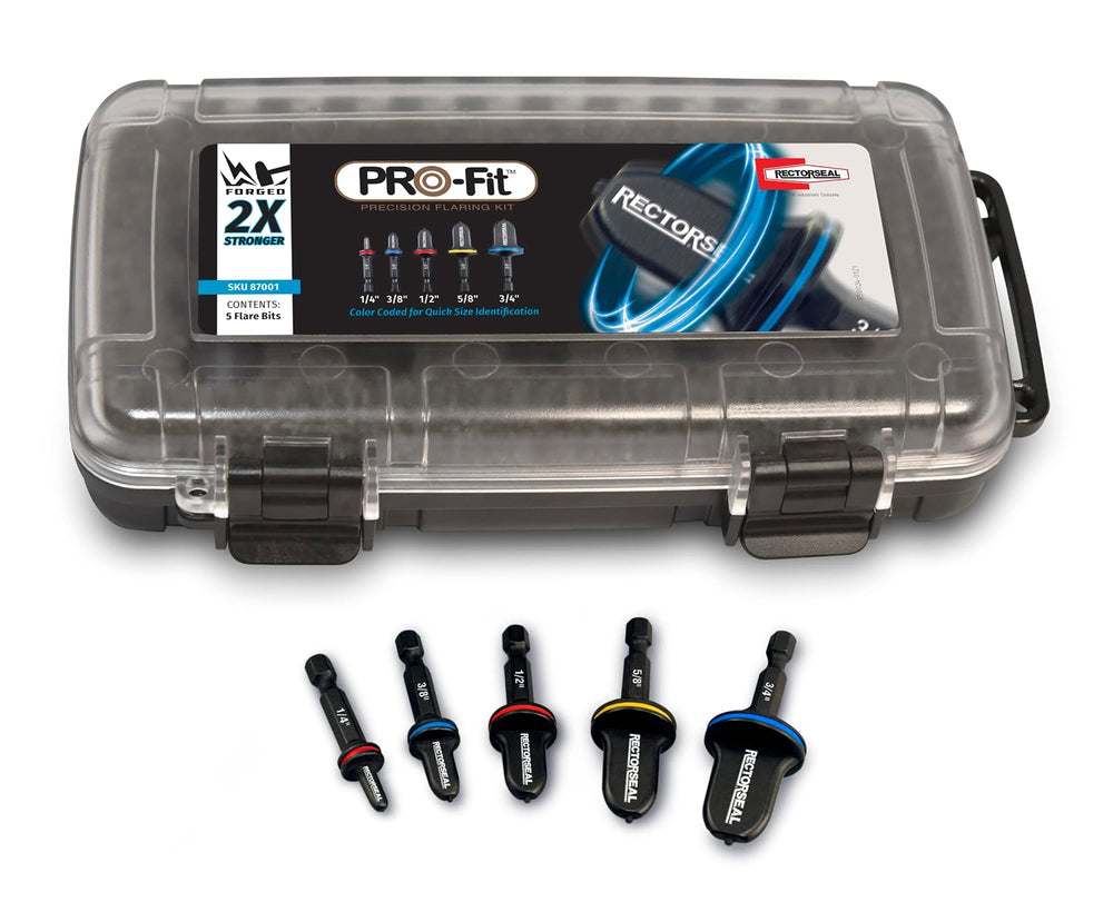 RectorSeal Pro-Fit 87001 Precision Quick Flaring Kit, with 5 Color Coded Bits...