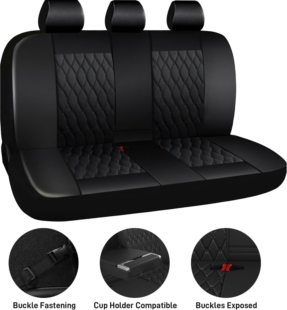 Faux Leather Car Seat Covers Full Set,Luxury and Comfortable Covers for Cars,...