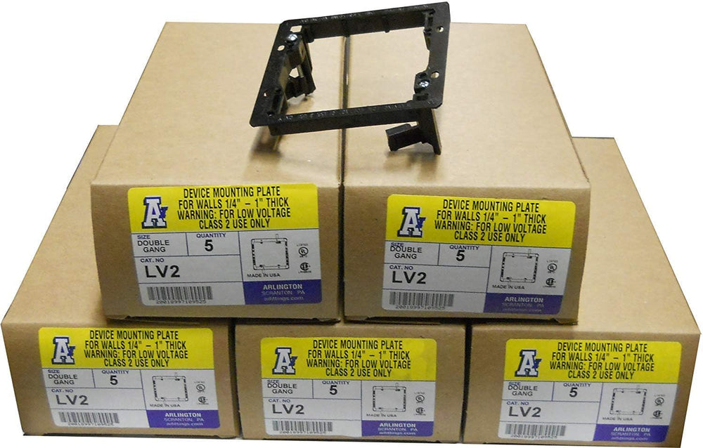 Arlington LV2 Low Voltage Mounting Bracket, 2-Gang, Black, 25-Pack25