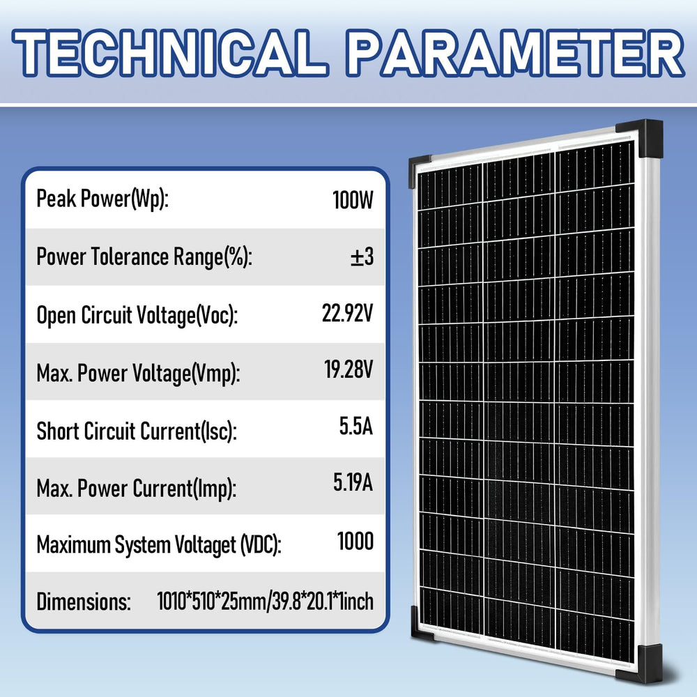 100W Solar Panel Kit 12V Battery Maintainer