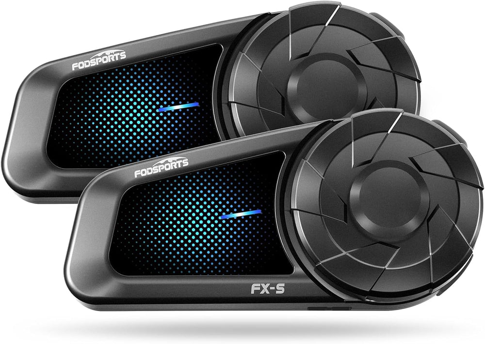 Fodsports FX-S Motorcycle Bluetooth Headset V5.4, 2-Way Helmet Intercom (2 Pack)