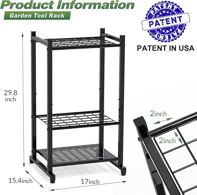 Garden Tool Organizer, Yard Tool Tower Rack