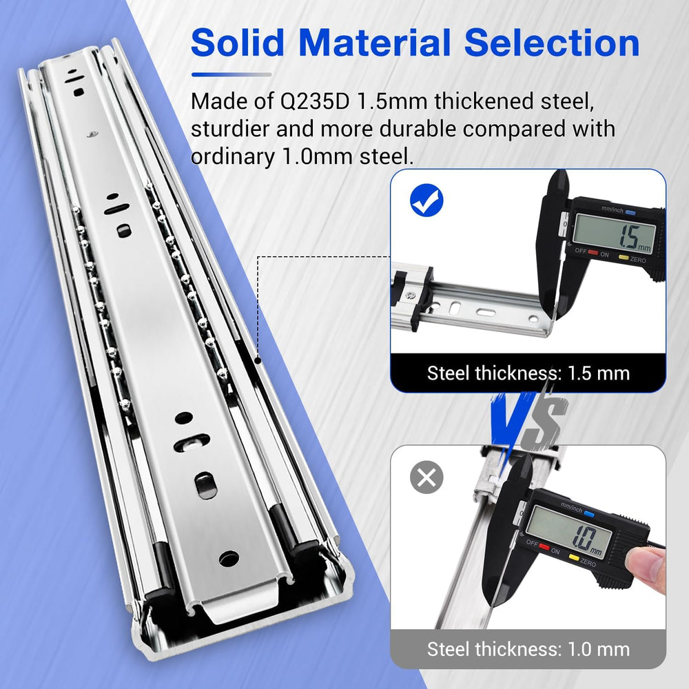 Heavy Duty Drawer Slides Full Extension Side Mount 14 16 18 20 22 24 26 28 30...