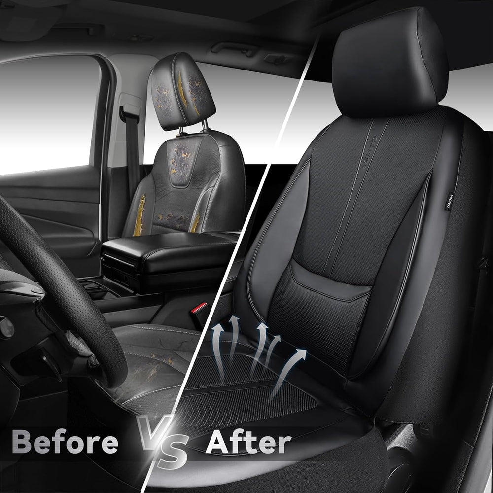 CAR PASS Nappa Leather Car Seat Covers, Water Resistant 3D Foam Faux Leather ...