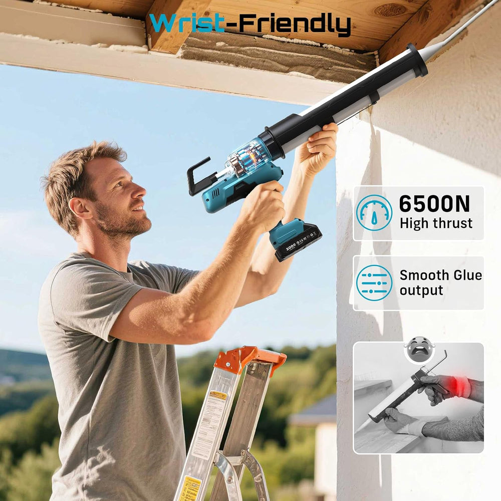 SEESII 29oz Electric Caulking Gun, Cordless Caulk Gun, Variable Speed