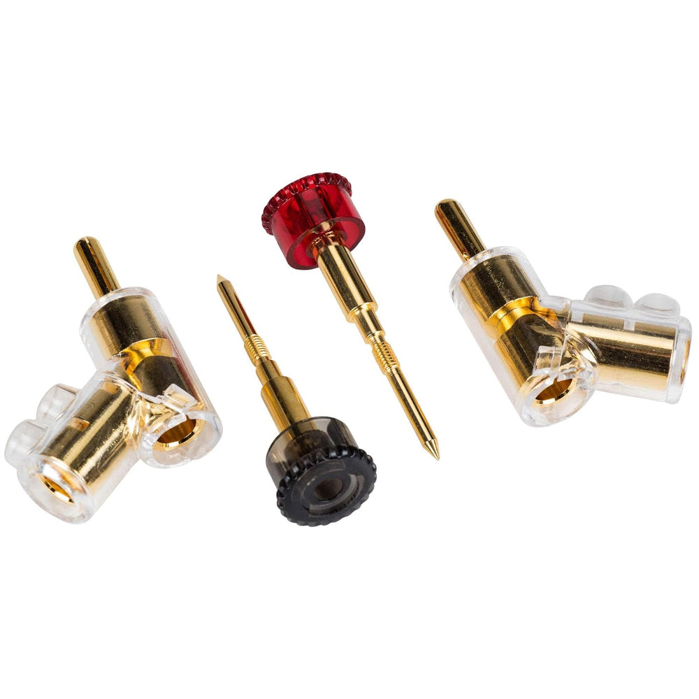 Parts Express Angled Locking Stacking Banana Plug with Dual Set Screws Poly S...