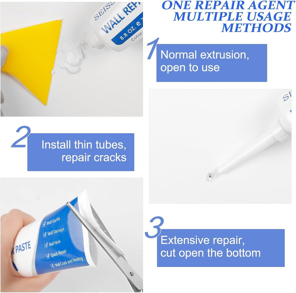 Wall Repair Paste Kit, 2x250g Wall Mending Agent with Wall Repair Patch*4 and...