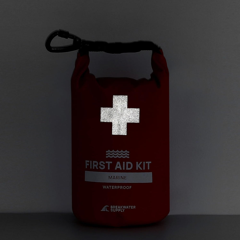 Breakwater Supply Waterproof Marine First Aid Kit for Boat, 100 Piece, Red