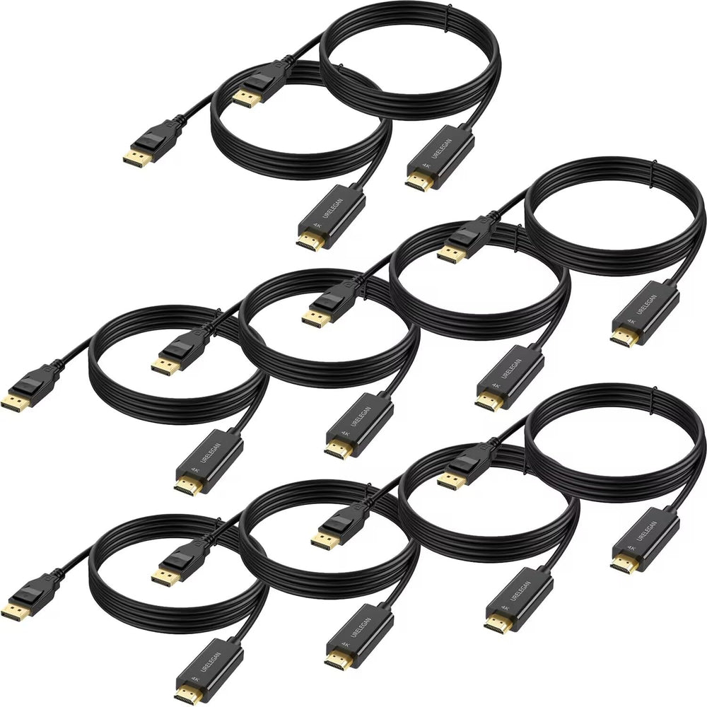 DisplayPort to HDMI Cable 3FT 4K 10-Pack Uni-Directional