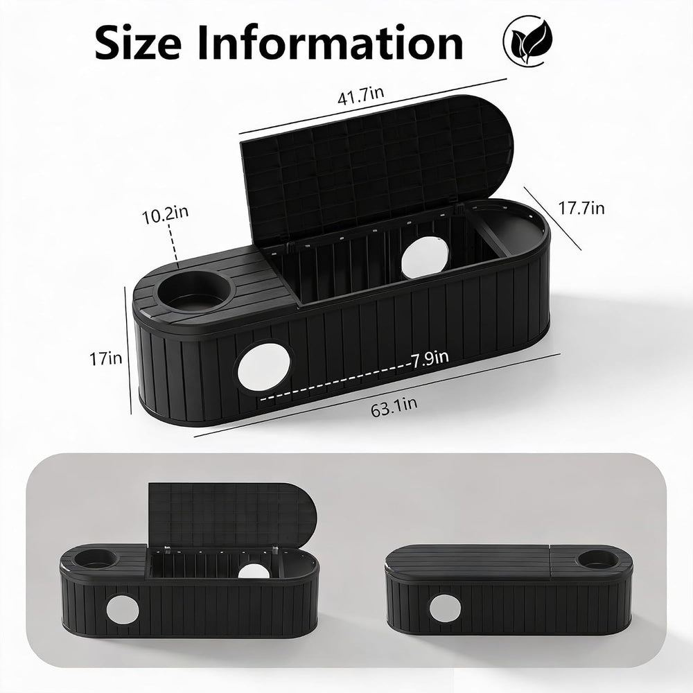 DRATO Outdoor Storage Box, Resin Deck Storage Box Waterproof Patio Storage Bo...