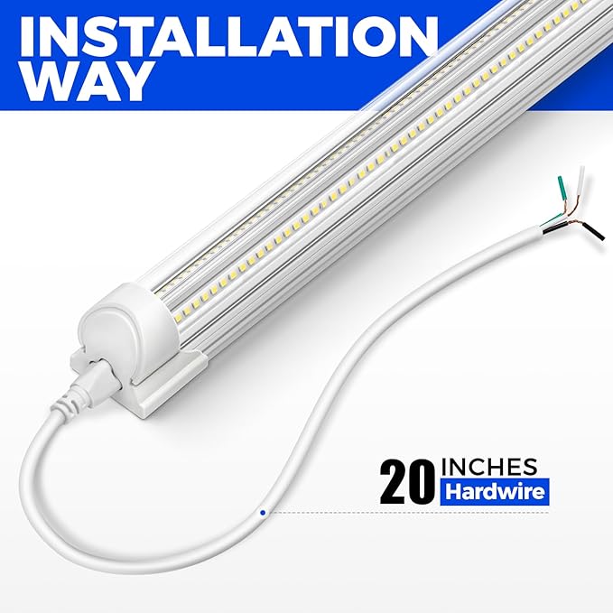Barrina 8FT LED Shop Light, 100W 15000LM 6500K Super Bright White, Linkable T...