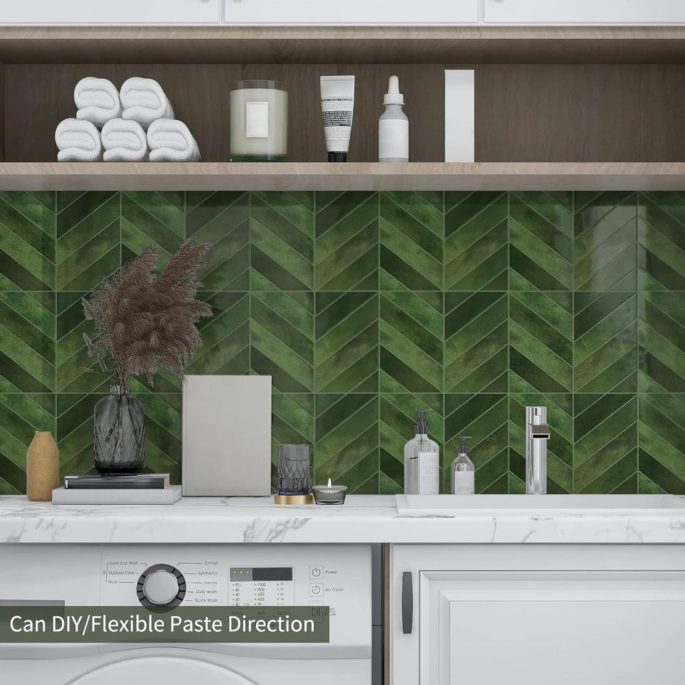 10 Sheets Thicker Herringbone Peel and Stick Backsplash