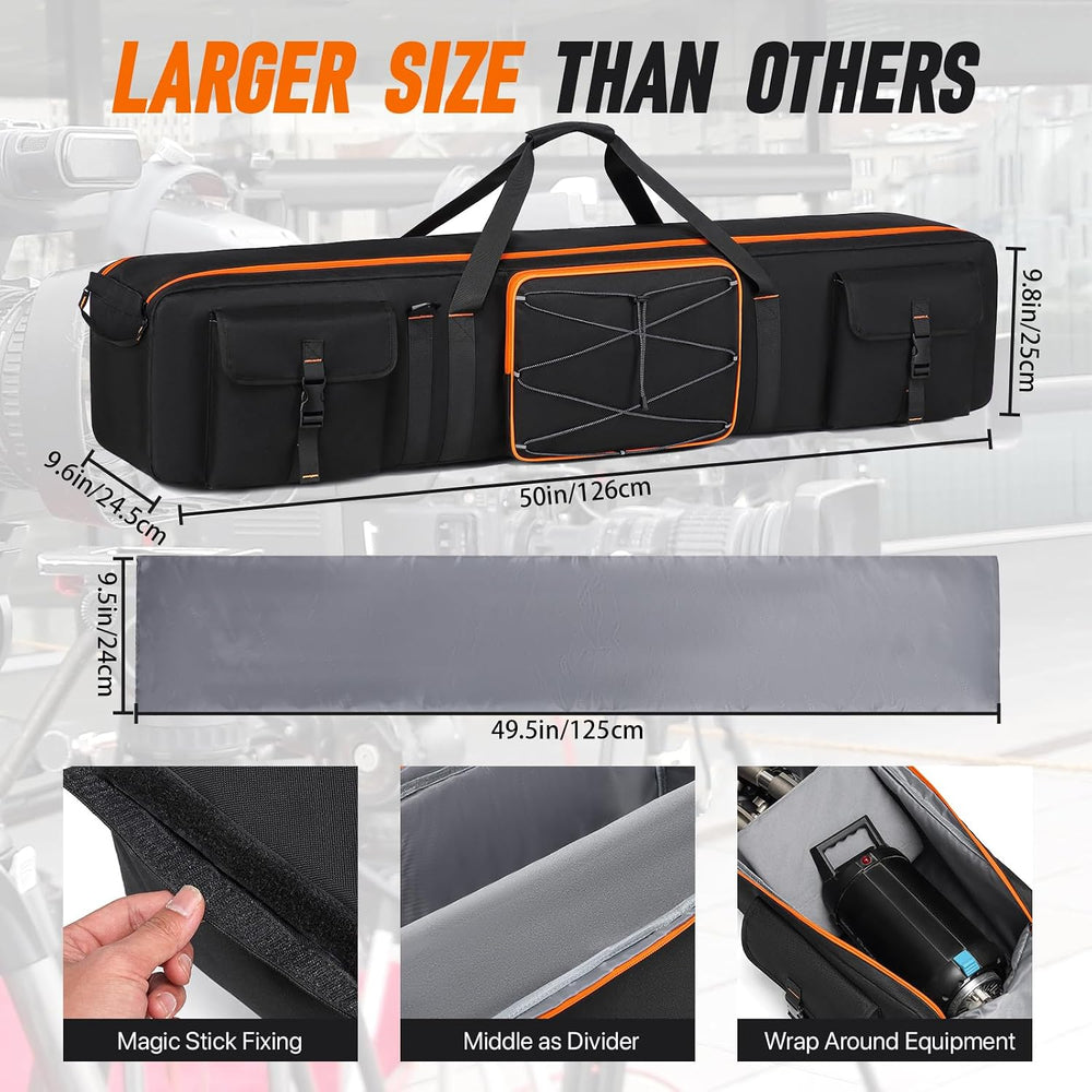 Tripod Carrying Case,50 Inch Tripod Light Stand and Photography Lighting Kit ...