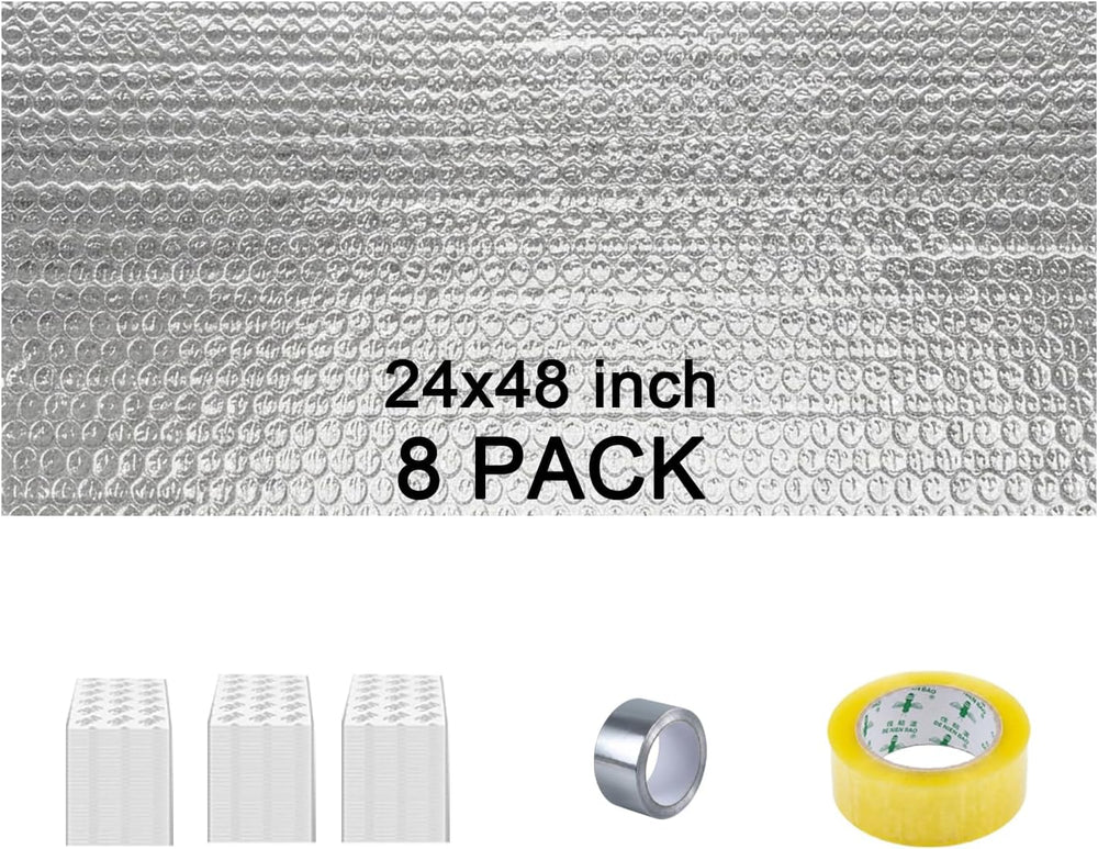 Garage Door Insulation Kit - 8PCS 24X48 inch Double Bubble Panels Reflective ...