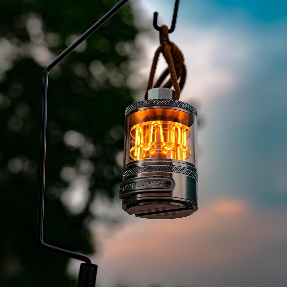 ZOOOBELIVES Vintage Aluminum Camping Lantern Light - Dimmable Warm Glow Lamp,...