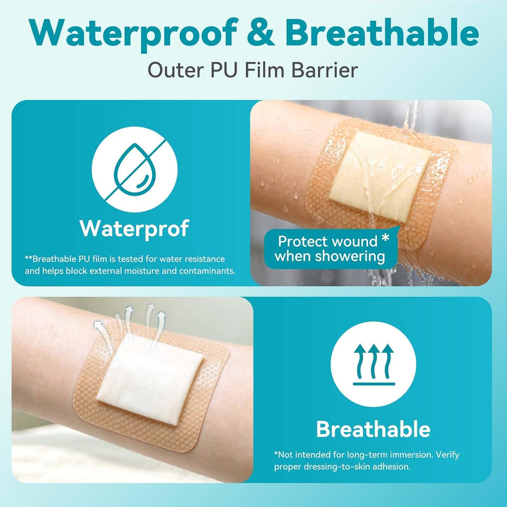 Dimora Silicone Foam Dressing Bedsore Patches 6"x 6" (10Packs)