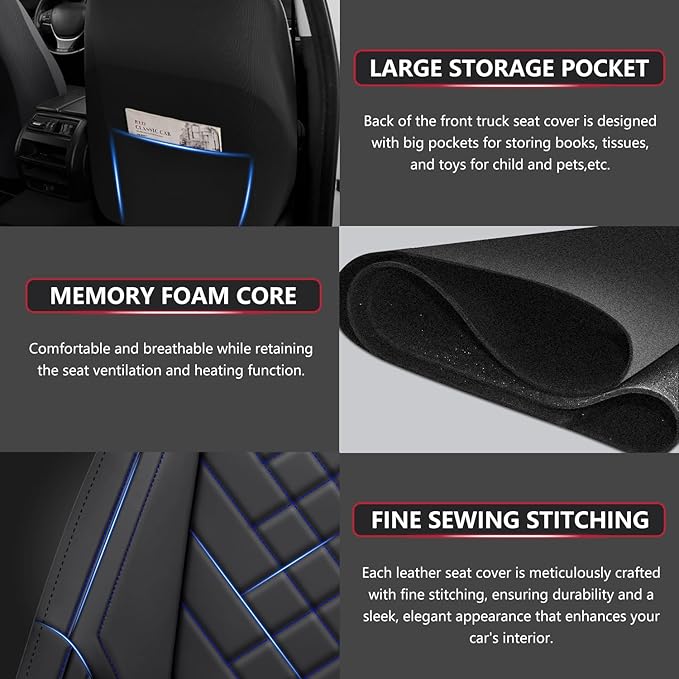 Chevy Chevrolet Silverado GMC Sierra Car Seat Covers Fit 2007-2023 2024 2025