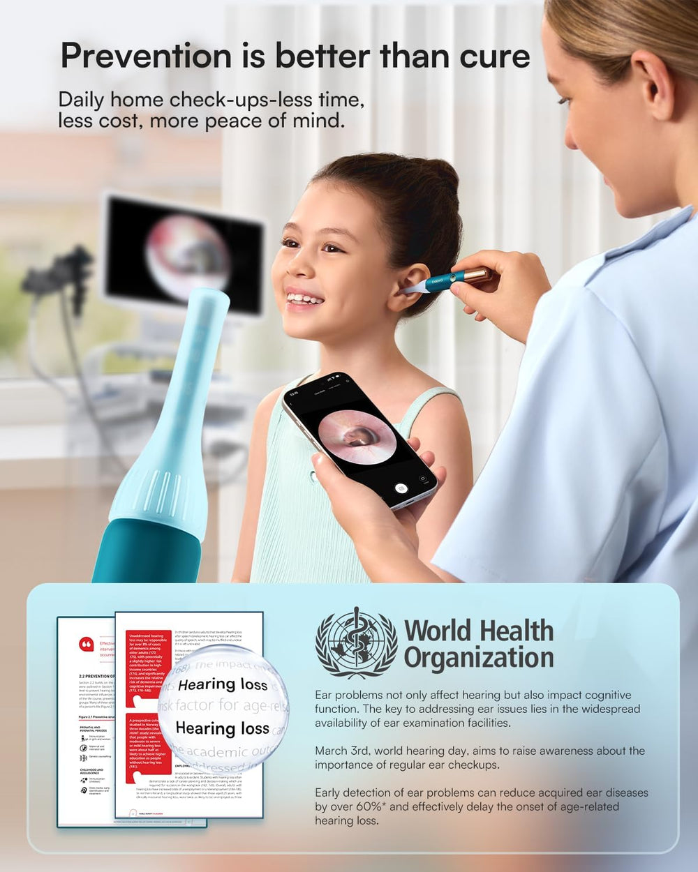 Bebird Ultra 2K Ear Wax Removal Tool Camera:Painless Tweezers & Dropper Kit