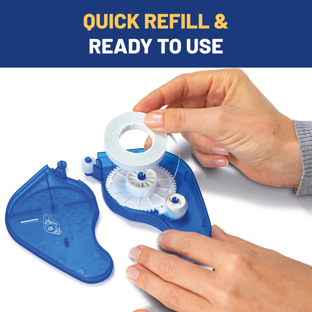 HERMA Removable Double Sided Adhesive Tape Runner, 3 Refill Rolls & Pouch