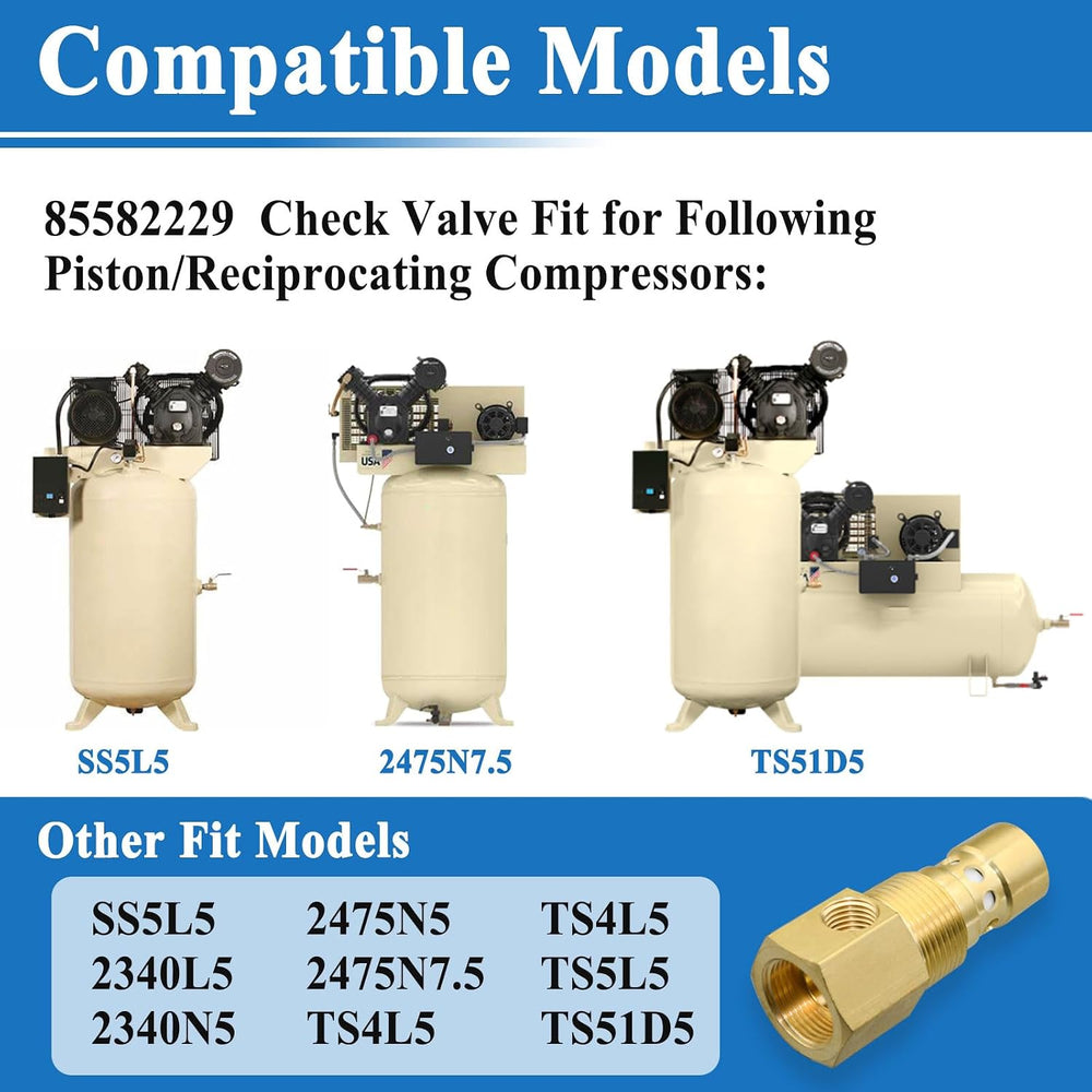 85582229 Check Valve Replacement for Compressors, 5/8'' Inlet, 3/4&qu...