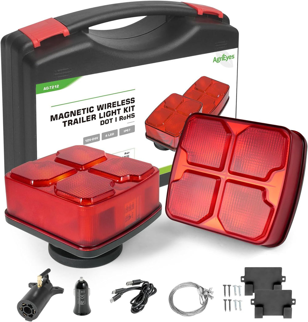 Agrieyes Wireless Trailer Lights, Magnetic Tow Tail Light Kit (T212)