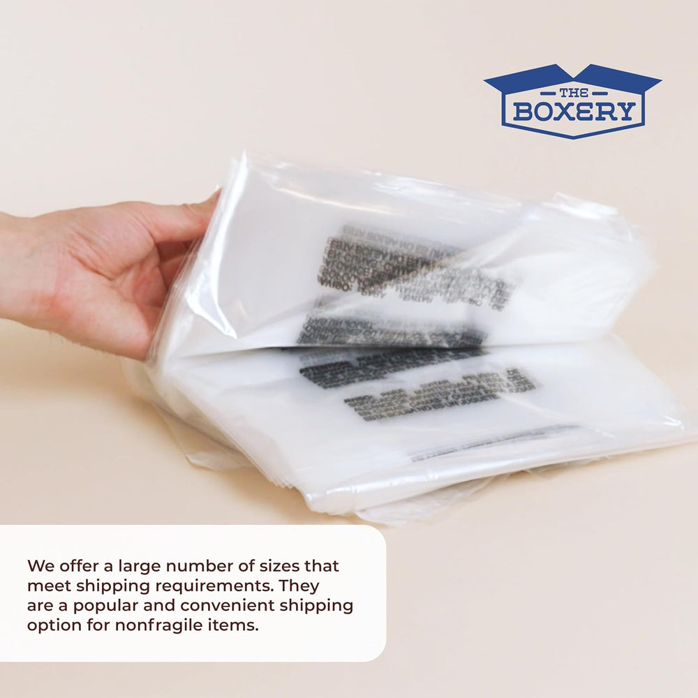 The Boxery 10x12'' Self Seal Clear 1.5Mil Poly Bags with Suffocation ...