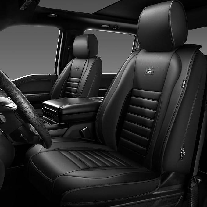 CAR PASS Nappa Leather Car Seat Covers Front Seats, Luxury Seat Protector