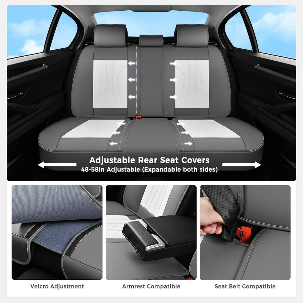 Huidasource Leather Car Seat Covers Full Set 5 Seats, Waterproof Faux Leather...