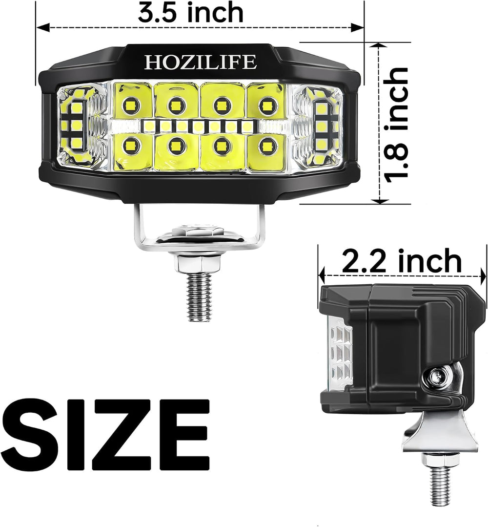 3 Inch LED Pods, 2PCS 40W 12V Flood Spot Ditch Lights Offroad Driving Fog LED...